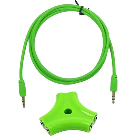 Répartiteur Écouteurs 3,5mm Compatible Large à 5 Ports avec Câble Audio 1 Mètre Plastique et Composants Électroniques, Adaptateur Casque Jack Rouge Pratique (1/5)