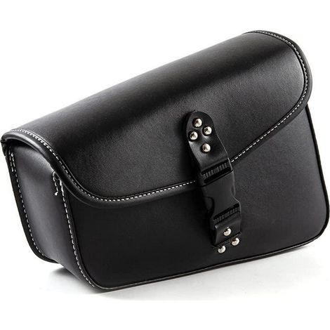 Motorrad Satteltasche Leder Schwarz Werkzeugtasche links 29x22x15cm wasserabweisend (1/5)