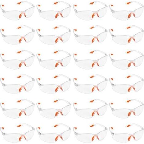 Set mit 24 transparenten Schutzbrillen - Schutzbrillen mit Kunststoffgläsern, Gumminasensteg und Bügelspitzen für höheren Komfort - Transparente PPE-Schutzbrillen (1/5)