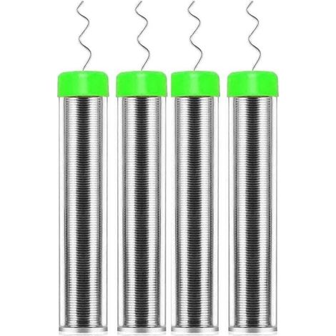 Lot de 4 bobines de soudure de 0,8 mm, noyau de colophane sans plomb, soudure, flux, soudure pour la réparation de composants de soudure électrique et le bricolage