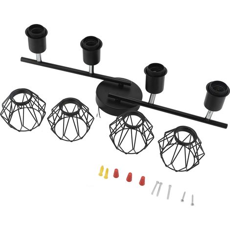 Luminaire Rail Plafond 4 Lumières Fer Apparence Moderne Cuisine – Salon Chambre (1/2)