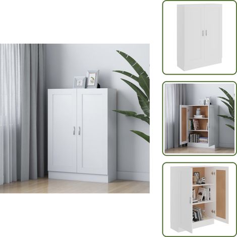 Libreria con ante - vidaXL Libreria Bianca 82,5x30,5x115 cm in Legno Multistrato - Libreria con scomparti