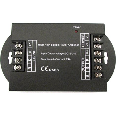 Amplificatore Segnale PWM Alta Velocita Per Striscia Led RGB e Mono Colore 12V 24V 3X8A AP100 (1/3)