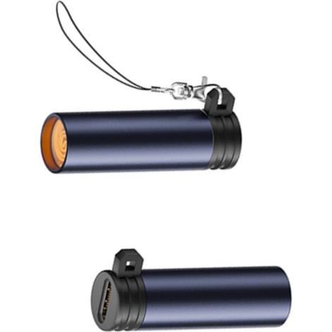 Briquets miniatures Type-C (lot de 2) — USB-C 6,5 W 5 V 1,3 A, alliage d'aluminium, allumage par soufflette résistant au vent, idéal pour une utilisation quotidienne et en extérieur (violet). (1/4)