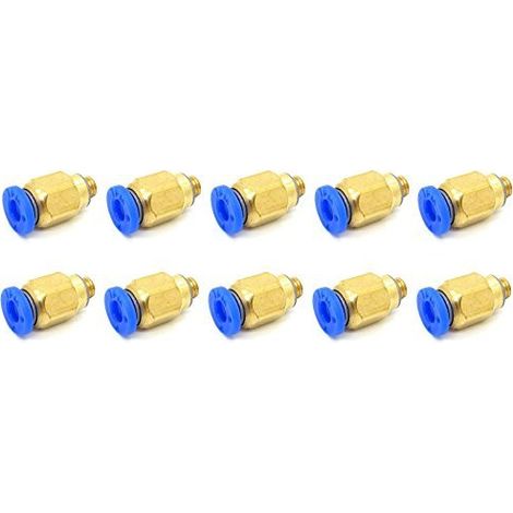 Pxyelec Connettori pneumatici da 4 mm a M5 maschio diritto rapido raccordo One-Touch Ftting PC4-M5 (10 pezzi) (1/4)