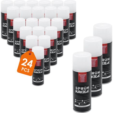 Sprühkreide weiß wasserlöslich 100 ml Dose - 24er Set - Outdoor Markierungsspray abwaschbar