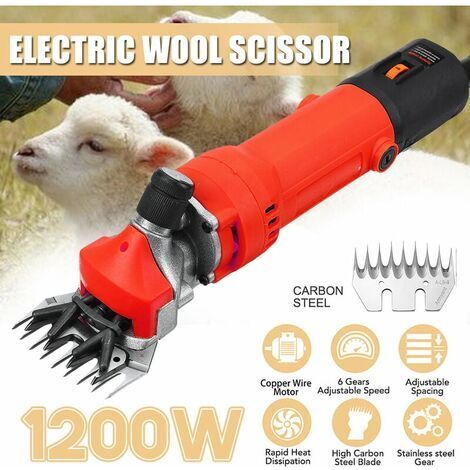Aiperq Electric Sheep Clipper, 850W, 6 Professional Adjustable Speeds, Durable for Goats, Llamas, Horses, Farm Animals, Fur, Cattle, Animal Grooming (1/4)