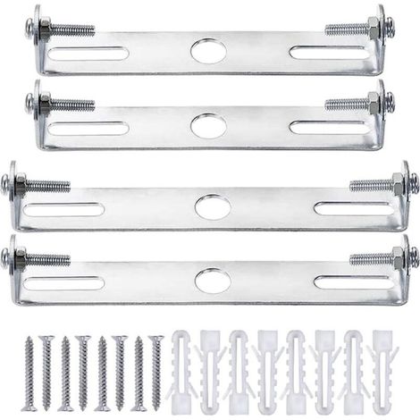 Pack de 4 supports d'éclairage en acier au carbone Rosace plafond universelle Fixation robuste avec vis et écrous (1/5)