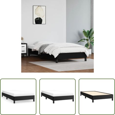 vidaXL Schlafzimmer - Bettgestell Schwarz 90x200 cm Kunstleder (1/5)