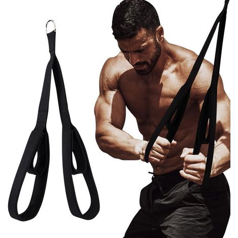 BelleRise - Corde à triceps, accessoire de musculation, corde à traction, longue corde à triceps, disponible en deux tailles. (1/5)