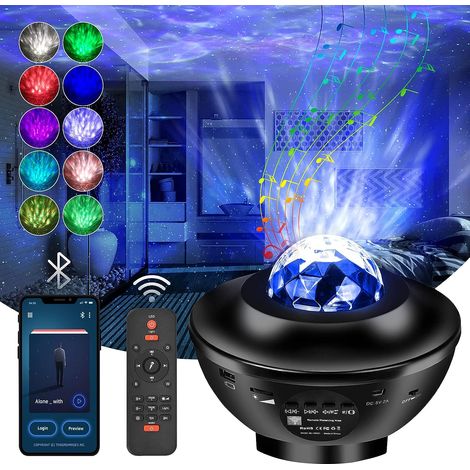 Projecteur Ciel Etoile, Veilleuse Rotatif 21 Modes, Projecteur LED avecTélécommande/Enceint/Connexion Bluetooth, Projecteur Galaxie à Luminosité Réglable pour Décoration Chambre Enfant/Adulte (1/5)