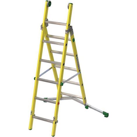 GFK-Elektrikerleiter 3m Mehrzweck- 2-teilig geprüft auf 30.000 Volt - V210-2