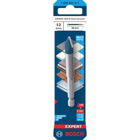 Forêt hard céramic HEX-9 expert 12X90mm -BOSCH - 2608902311 (1/4)