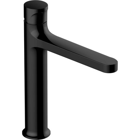 RAK Positano Matt Black Mid Height Basin Mixer Tap - RAKPOS3016B (1/2)