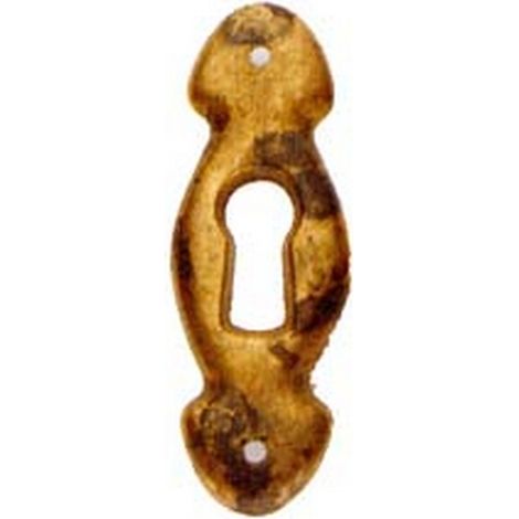 10PZ BOCCHETTE PER MOBILI SAGOMATE MOD.30623 IN OTTONE ANTICATO - MM.17X52H.