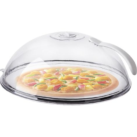 Cloche Micro-Onde 26cm, Couvercle Anti-éclaboussures pour Micro-ondes, Transparent Couvercle Micro-Ondes Cloche Alimentaire pour Micro-ondes, Couvercle pour Micro-Ondes avec Trous de Vapeur et Poignée