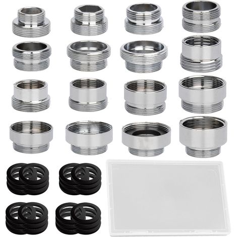 16 adaptateurs de raccord d'eau, adaptateur de robinet M18 vers M22, adaptateur de robinet avec filetage, kit réducteur de robinet (1/5)