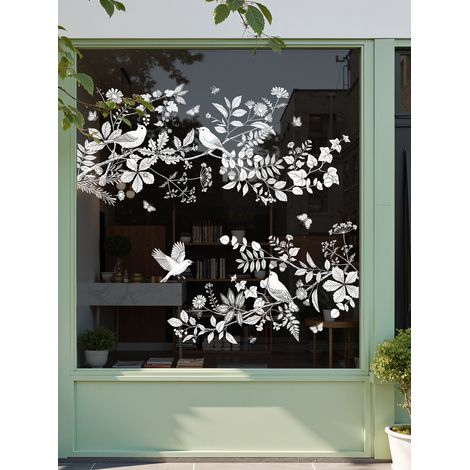 Sticker Fenetre Fleur Feêetre Printemps été Floraux Stickers Fenetre Anti-collision Réutilisables Statiques Double Face pour Chambre Maison Salon (1/5)