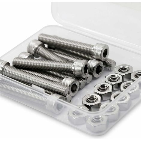 MINKUROW M8 x 50 mm 10 Stück Sechskantschraube 304 Edelstahl Sechskantschraube Vollgewindeschrauben und Muttern
