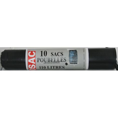 Sacs poubelles NF ENVIRONNEMENT 110L rouleau de 10 sacs - GECOSAC - 260