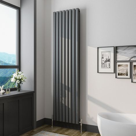 Oval Column Radiator 1800x472mm Anthracite Vertical Radiator Double Modern Central Heating Radiators
