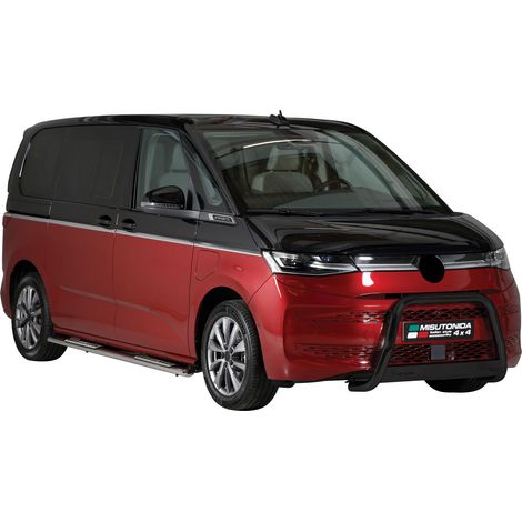 Pare-buffle Avant pour VW T7 Multivan 2022-2026 63mm en Acier Inoxydable Noir (1/5)