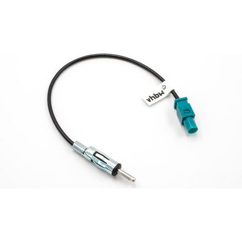 vhbw Adaptateur d'autoradio compatible avec Skoda 2002+ env. - Adaptateur d'antenne Fakra (m) vers DIN (m) 150 Ohm