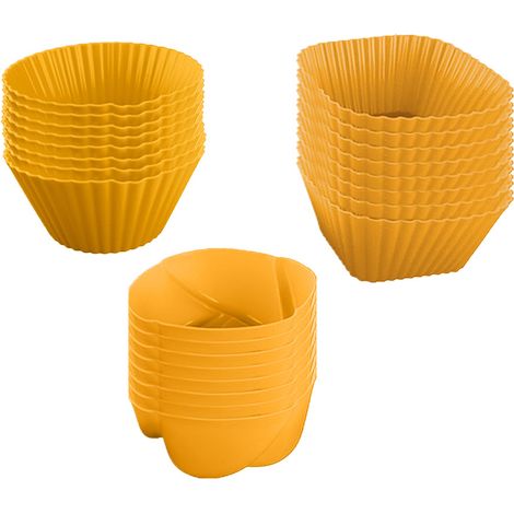 24 moules à cupcakes en silicone résistant à la chaleur, pour la cuisson de vos mousses et gâteaux. (1/5)