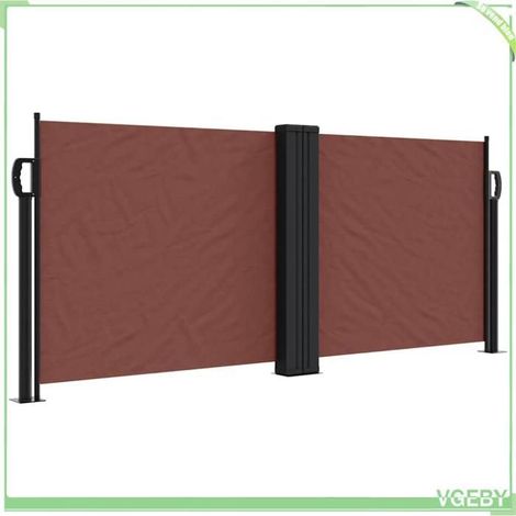 Auvent latéral rétractable - FAFEICY - 100x1000 cm - Marron - 100% polyester PU - Cadre acier (manuel) (1/5)