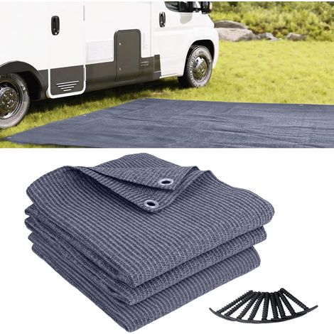 Tapis d'auvent pour Le Camping Extérieur, Différentes Tailles-Tapis de Tente pour Caravane Camping-Car, Respirant, Antidapant, Lavable,Contient 4 piquets en T (1/5)
