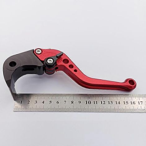 Convient pour la moto MV Augusta F3 675/800, poignée de klaxon de frein avant modifiée (1 courte rouge) (1/5)