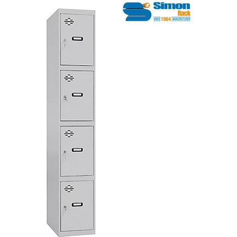 Simon Rack Armadietto metallico grigio chiaro 180x50 cm