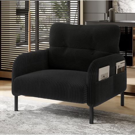 poltrona soggiorno 67x75x79 relax con tasca nera HAVRYA