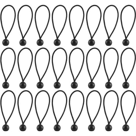 50 attaches élastiques avec boules (noires) (1/5)