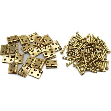 60pcs mini charnières en laiton pour boîte à bijoux avec vis 240pcs petites charnières 8x10mm (1/3)