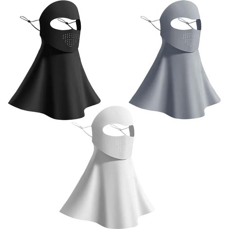 Atmungsaktive Gesichtsmaske mit UV-Schutz 200+ und Trinköffnung Erfrischender Sonnenschutz für Wandern, Angeln, Golf, Radfahren, Strand und Sommer (1/2)