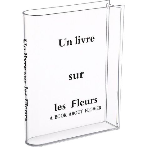 Vase en forme de livre en acrylique transparent, vase tulipe original, décoration intérieure pour chambre, salon et bureau (1/5)