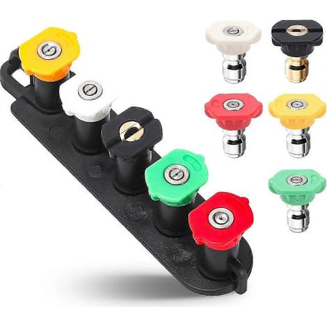 Ensemble de 5 embouts pour nettoyeur haute pression avec porte-buses (015254065), raccord rapide 1/4 pouce, 4000 PSI, universel. (1/4)