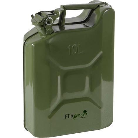 Tanica in metallo per trasporto carburante omologata antiscoppio - Capacità: 10 Litri