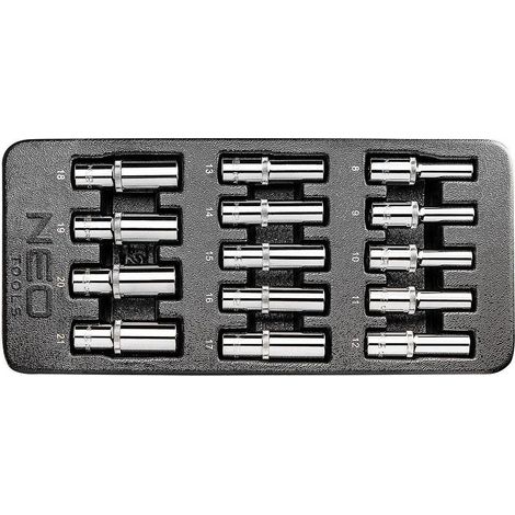 14 tlg. 1/2" Stecknuss-Satz lang CrV, 8-21 mm (1/5)