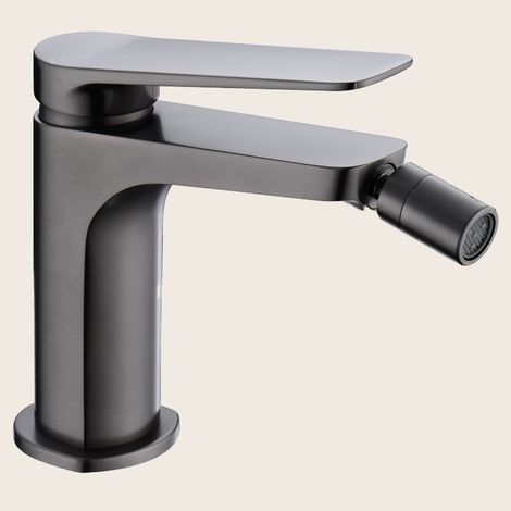 Exagonshop Miscelatore bidet senza scarico in ottone grigio