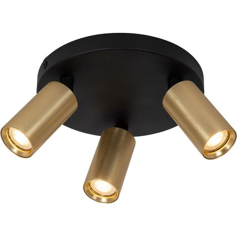 Lucide RITMO - Deckenstrahler - Ø 18 cm - 3xGU10 (MR11) - Mattes Gold / Messing (1/5)