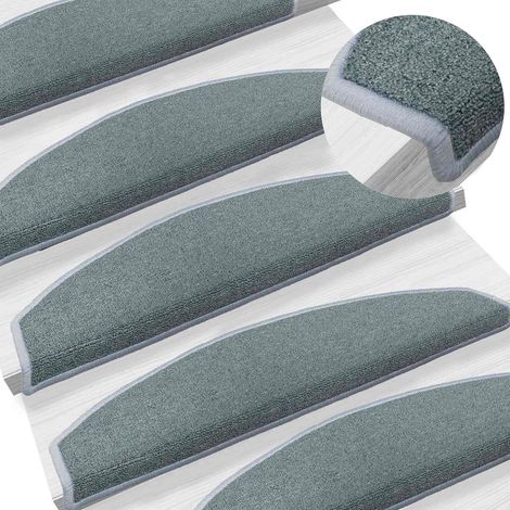 Maison Exclusive - Tappetini per scale autoadesivi Semicircolare 15 pcs Blu mare