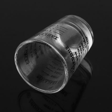 Kleiner Messbecher aus Glas (oz/ml/Teelöffel/Esslöffel), 4 Skalen, 1 Unze (30 ml), Küchenhelfer (1/5)
