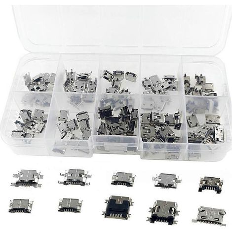 100 prises micro-USB femelles de remplacement, 10 types, 5 broches pour réparation de port (1/5)