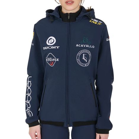 XXS, Blu: Giacca softshell multilogo da donna slim fit con interno in pile
