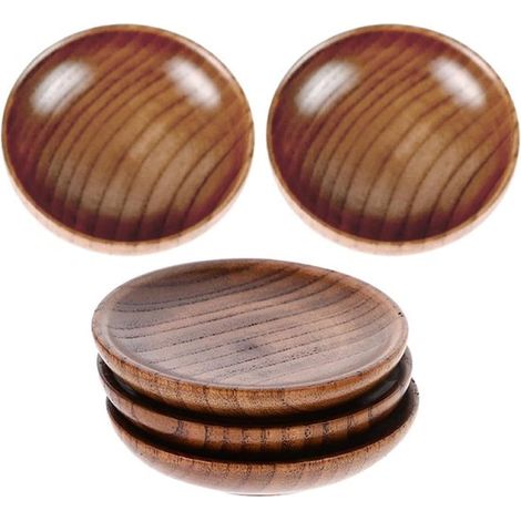 Set aus 5 runden Holzschalen mit 7 5 cm Durchmesser für Sojasauce und Gewürze vielseitige Saucenschalen für Sushi die heimische Küche und und 7,5 cm (1/5)