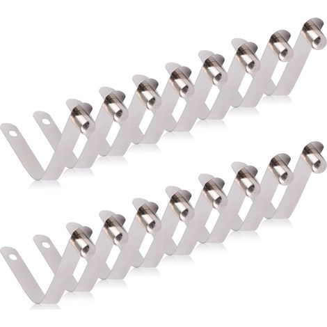 16 pièces 8 mm Clips à ressort à bouton unique en acier inoxydable pour poteau de tente, pagaie de kayak, camping (1/5)