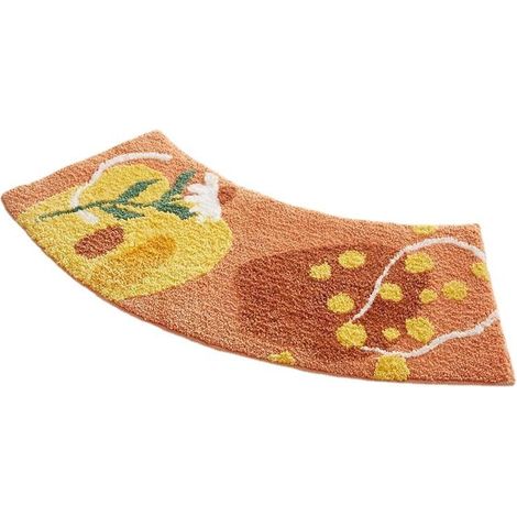 SABIR 1 x Tapis de sol absorbant courbe Tapis festonné pour porte de douche Tapis de salle de bains antidérapant Tapis de toilettes Tapis de salle de bains 4075cm Pont arc-en-ciel (1/5)