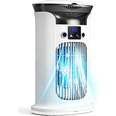 Tragbare Klimaanlage, mobile Klimaanlage mit 880 ml Wassertank, leiser Standventilator mit drei Geschwindigkeitsstufen, kleine tragbare Klimaanlage für Zuhause oder Büro, mobile Klimaanlage (1/5)